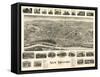 New Milford, Connecticut - Panoramic Map-Lantern Press-Framed Stretched Canvas