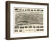 New Milford, Connecticut - Panoramic Map-Lantern Press-Framed Art Print