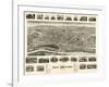 New Milford, Connecticut - Panoramic Map-Lantern Press-Framed Art Print