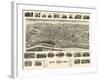 New Milford, Connecticut - Panoramic Map-Lantern Press-Framed Art Print