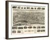 New Milford, Connecticut - Panoramic Map-Lantern Press-Framed Art Print