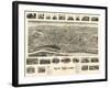 New Milford, Connecticut - Panoramic Map-Lantern Press-Framed Art Print