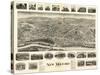 New Milford, Connecticut - Panoramic Map-Lantern Press-Stretched Canvas