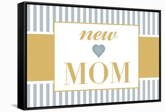 New Mom - Blue-Lantern Press-Framed Stretched Canvas