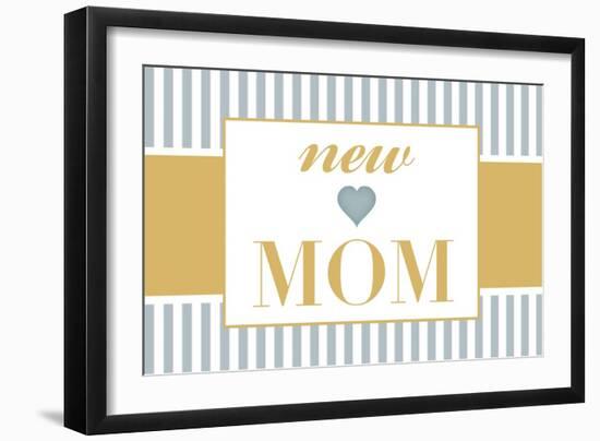 New Mom - Blue-Lantern Press-Framed Art Print