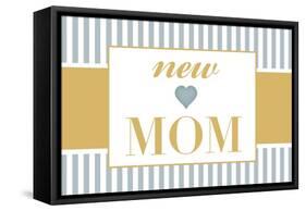 New Mom - Blue-Lantern Press-Framed Stretched Canvas