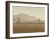 New Moon above the Riesengebirge Mountains, 1810 or 1828-35 (Pen, Ink and W/C)-Caspar David Friedrich-Framed Giclee Print