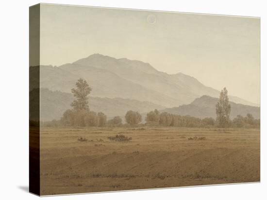 New Moon above the Riesengebirge Mountains, 1810 or 1828-35 (Pen, Ink and W/C)-Caspar David Friedrich-Stretched Canvas