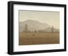 New Moon above the Riesengebirge Mountains, 1810 or 1828-35 (Pen, Ink and W/C)-Caspar David Friedrich-Framed Giclee Print