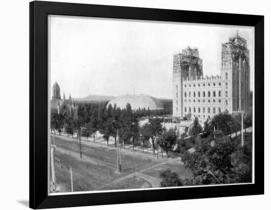 New Mormon Temple, Salt Lake City, Utah, Late 19th Century-John L Stoddard-Framed Giclee Print