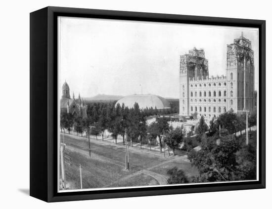 New Mormon Temple, Salt Lake City, Utah, Late 19th Century-John L Stoddard-Framed Stretched Canvas