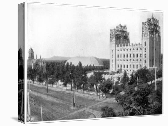 New Mormon Temple, Salt Lake City, Utah, Late 19th Century-John L Stoddard-Stretched Canvas