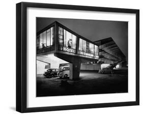 New Motel, Restaurant and Glass and Steel Garage-Ralph Crane-Framed Photographic Print