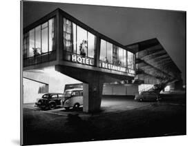 New Motel, Restaurant and Glass and Steel Garage-Ralph Crane-Mounted Photographic Print