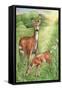 New Mother and Fawn-Melinda Hipsher-Framed Stretched Canvas