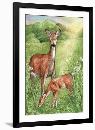 New Mother and Fawn-Melinda Hipsher-Framed Premium Giclee Print