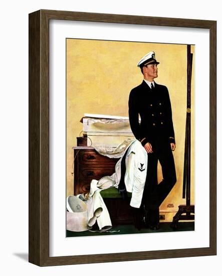 "New Naval Officer," July 10, 1943-John Falter-Framed Giclee Print