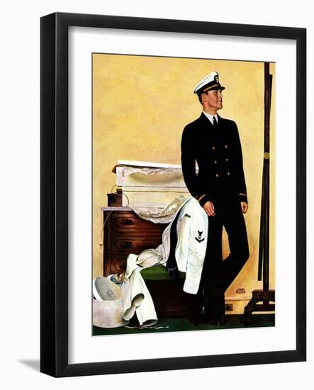 "New Naval Officer," July 10, 1943-John Falter-Framed Giclee Print