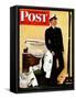 "New Naval Officer," Saturday Evening Post Cover, July 10, 1943-John Falter-Framed Stretched Canvas