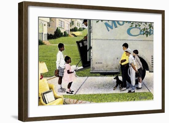 New Neighbors (or New Kids in the Neighborhood; Moving In)-Norman Rockwell-Framed Giclee Print