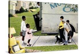 New Neighbors (or New Kids in the Neighborhood; Moving In)-Norman Rockwell-Stretched Canvas