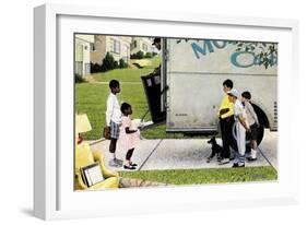 New Neighbors (or New Kids in the Neighborhood; Moving In)-Norman Rockwell-Framed Giclee Print