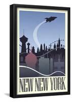 New New York Retro Travel Poster-null-Framed Poster