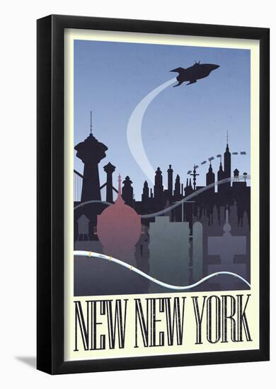 New New York Retro Travel Poster-null-Framed Poster