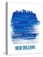 New Orleans Brush Stroke Skyline - Blue-NaxArt-Stretched Canvas