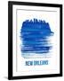 New Orleans Brush Stroke Skyline - Blue-NaxArt-Framed Art Print