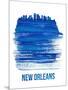 New Orleans Brush Stroke Skyline - Blue-NaxArt-Mounted Art Print