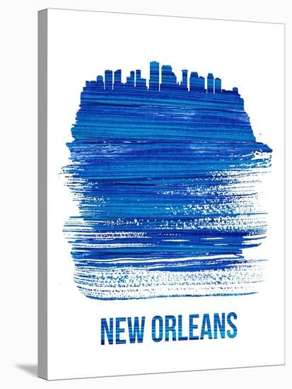 New Orleans Brush Stroke Skyline - Blue-NaxArt-Stretched Canvas