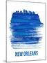 New Orleans Brush Stroke Skyline - Blue-NaxArt-Mounted Art Print