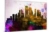 New Orleans City Skyline-NaxArt-Mounted Premium Giclee Print