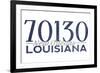 New Orleans, Louisiana - 70130 Zip Code (Blue)-Lantern Press-Framed Art Print