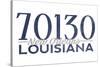 New Orleans, Louisiana - 70130 Zip Code (Blue)-Lantern Press-Stretched Canvas