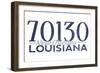 New Orleans, Louisiana - 70130 Zip Code (Blue)-Lantern Press-Framed Art Print