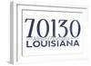 New Orleans, Louisiana - 70130 Zip Code (Blue)-Lantern Press-Framed Art Print