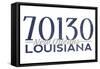 New Orleans, Louisiana - 70130 Zip Code (Blue)-Lantern Press-Framed Stretched Canvas