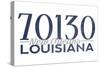 New Orleans, Louisiana - 70130 Zip Code (Blue)-Lantern Press-Stretched Canvas