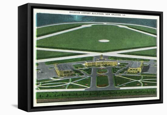 New Orleans, Louisiana - Aerial View of Shushan Airport Buildings-Lantern Press-Framed Stretched Canvas