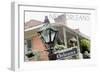 New Orleans, Louisiana - Building and Signpost-Lantern Press-Framed Art Print