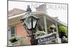 New Orleans, Louisiana - Building and Signpost-Lantern Press-Mounted Art Print