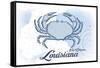 New Orleans, Louisiana - Crab - Blue - Coastal Icon-Lantern Press-Framed Stretched Canvas