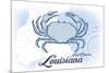 New Orleans, Louisiana - Crab - Blue - Coastal Icon-Lantern Press-Mounted Premium Giclee Print