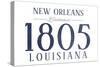 New Orleans, Louisiana - Established Date (Blue)-Lantern Press-Stretched Canvas