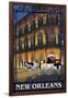 New Orleans, Louisiana, French Quarter Scene-Lantern Press-Framed Art Print