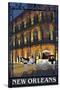 New Orleans, Louisiana, French Quarter Scene-Lantern Press-Stretched Canvas