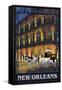 New Orleans, Louisiana, French Quarter Scene-Lantern Press-Framed Stretched Canvas