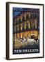 New Orleans, Louisiana, French Quarter Scene-Lantern Press-Framed Art Print